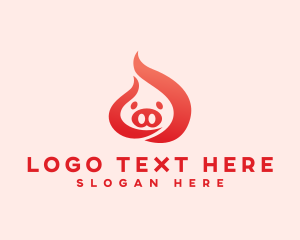 Barbecue - Flame Pig Restaurant logo design