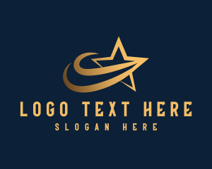 Golden - Star Swoosh Entertainment logo design