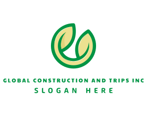 Vegan - Green Leaf Seedling Letter C logo design