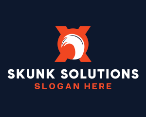 Skunk - Animal Tail Letter X logo design