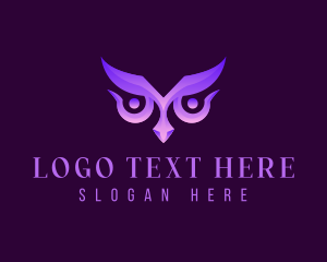 Hooter - Intelligence Owl Eyes logo design