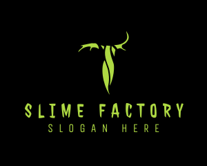 Slime - Spooky Gaming Letter T logo design