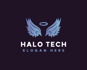 Angel  Wings Halo logo design