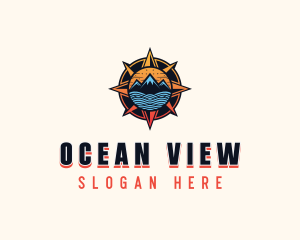 Mountain Sea Compass logo design