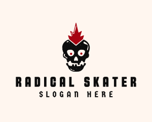 Skater Punk Skull logo design