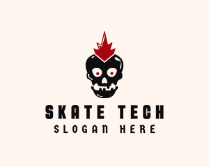 Skater Punk Skull logo design