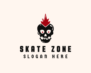 Skater Punk Skull logo design