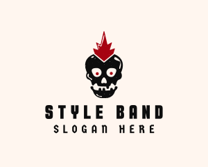 Skater Punk Skull logo design