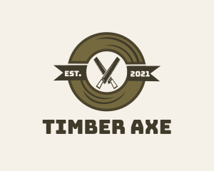 Saw Woodwork Rustic Badge logo design