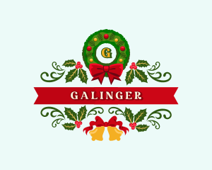 Christmas Holiday Wreath Logo