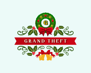 Christmas Holiday Wreath Logo