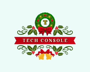 Christmas Holiday Wreath Logo