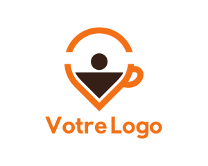 Coffee Location Pin Logo