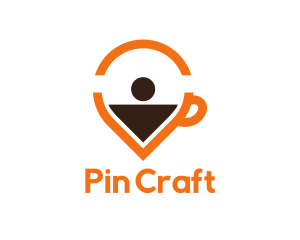 Pin - Coffee Location Pin logo design