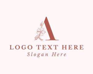 Flower Shop - Orchid Flower Letter A logo design