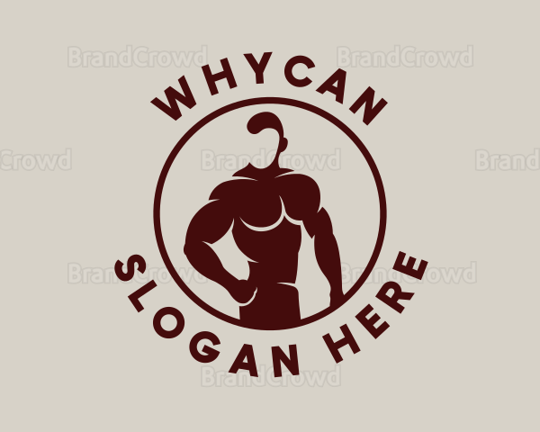 Male Bodybuilder Muscle Logo