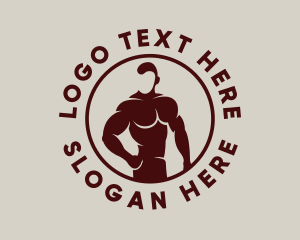 Personal Trainer - Male Bodybuilder Muscle logo design