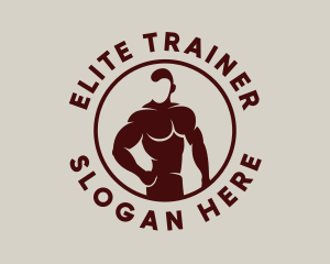 Male Bodybuilder Muscle logo design