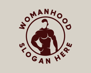 Muscular - Male Bodybuilder Muscle logo design