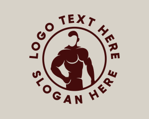 Male Bodybuilder Muscle Logo