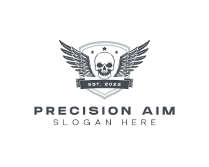 Sniper - Skull Wing Army logo design
