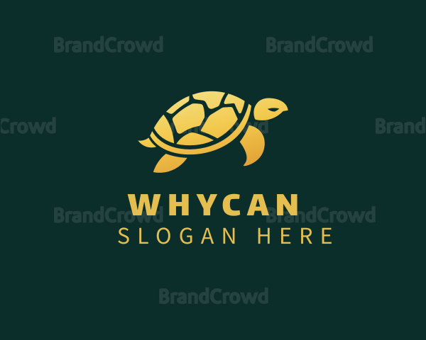 Gold Sea Turtle Animal Logo