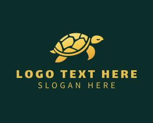 Sea Turtle - Gold Sea Turtle Animal logo design