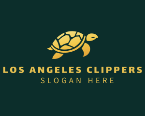 Gold Sea Turtle Animal Logo