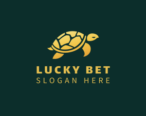 Gold Sea Turtle Animal Logo