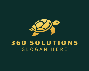 Gold Sea Turtle Animal logo design