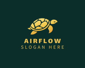 Gold Sea Turtle Animal logo design