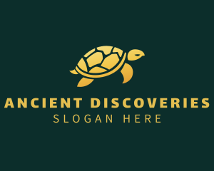 Gold Sea Turtle Animal logo design