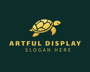 Gold Sea Turtle Animal logo design