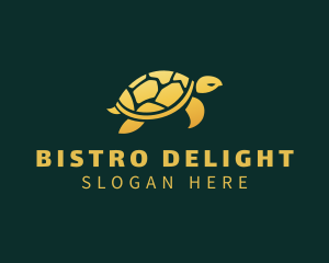 Gold Sea Turtle Animal logo design