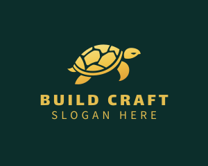 Gold Sea Turtle Animal logo design