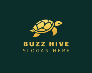 Gold Sea Turtle Animal logo design