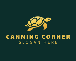 Gold Sea Turtle Animal logo design