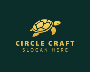 Gold Sea Turtle Animal logo design