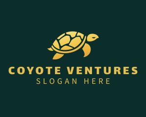 Gold Sea Turtle Animal logo design