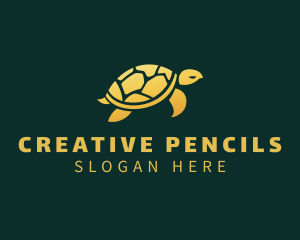 Gold Sea Turtle Animal logo design