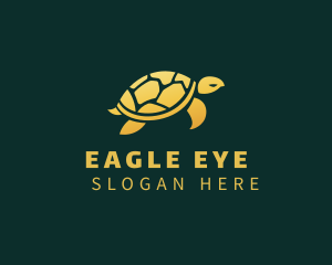 Gold Sea Turtle Animal logo design