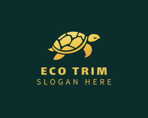 Gold Sea Turtle Animal logo design