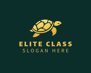 Gold Sea Turtle Animal logo design