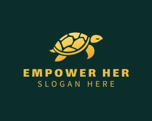 Gold Sea Turtle Animal logo design