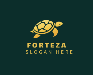 Gold Sea Turtle Animal logo design