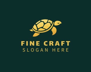 Gold Sea Turtle Animal logo design