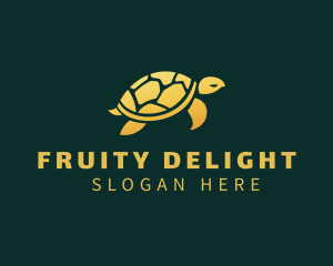 Gold Sea Turtle Animal logo design