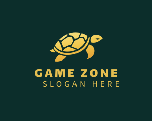 Gold Sea Turtle Animal logo design