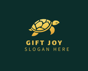 Gold Sea Turtle Animal logo design