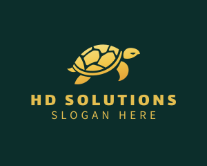 Gold Sea Turtle Animal logo design